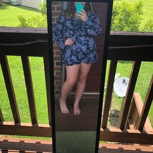 Long sleeve floral romper